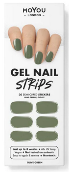 Gel Nail Strips Olive Green